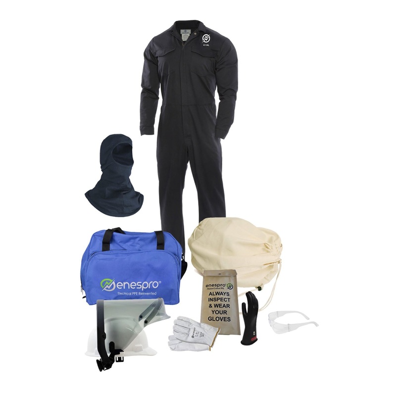 NSA ArcGuard 8 cal Coverall Arc Flash Kit w/Voltage Gloves - KIT2CV08