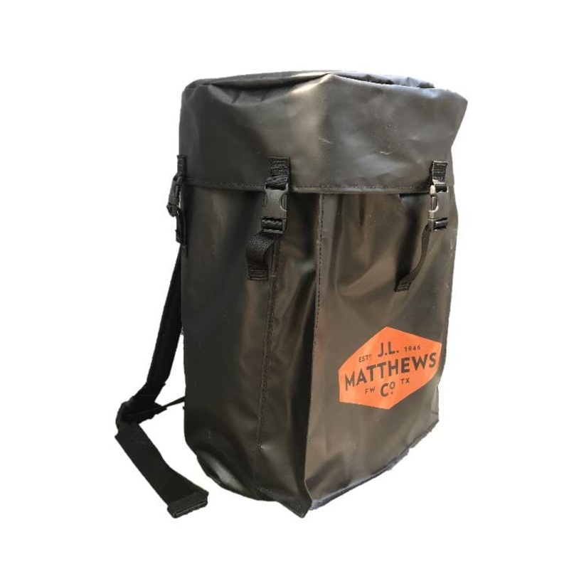 J.L. Matthews Black Duffle Back Pack W/ Zipper - 11BPDZ-BJLM