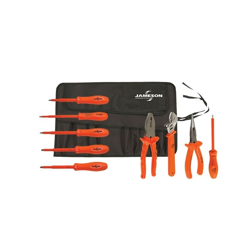 Jameson Insulated Tool Kit 9-Piece Electrician Hand Tool - JT-KT-00006