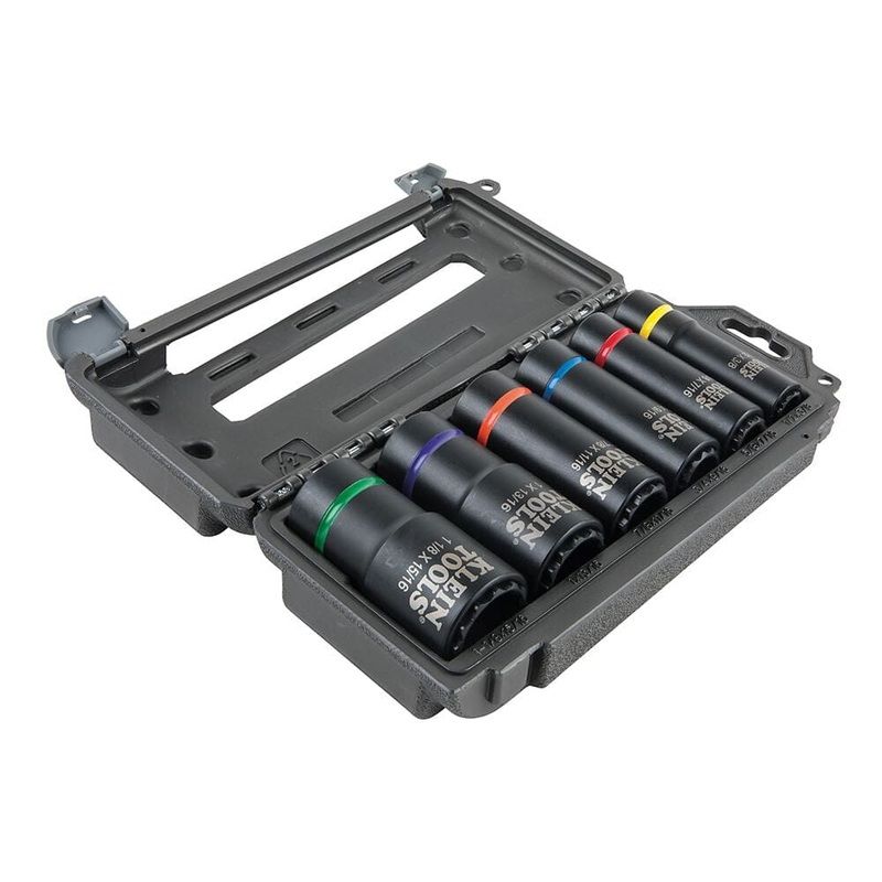 Klein 2-in-1 Socket Set 6 Piece 12 point Impact Socket Set - 66010