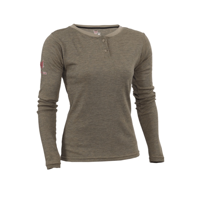NSA DRIFIRE TECGEN FR Long Sleeve Henley Women's Work Shirt TEE1NHW