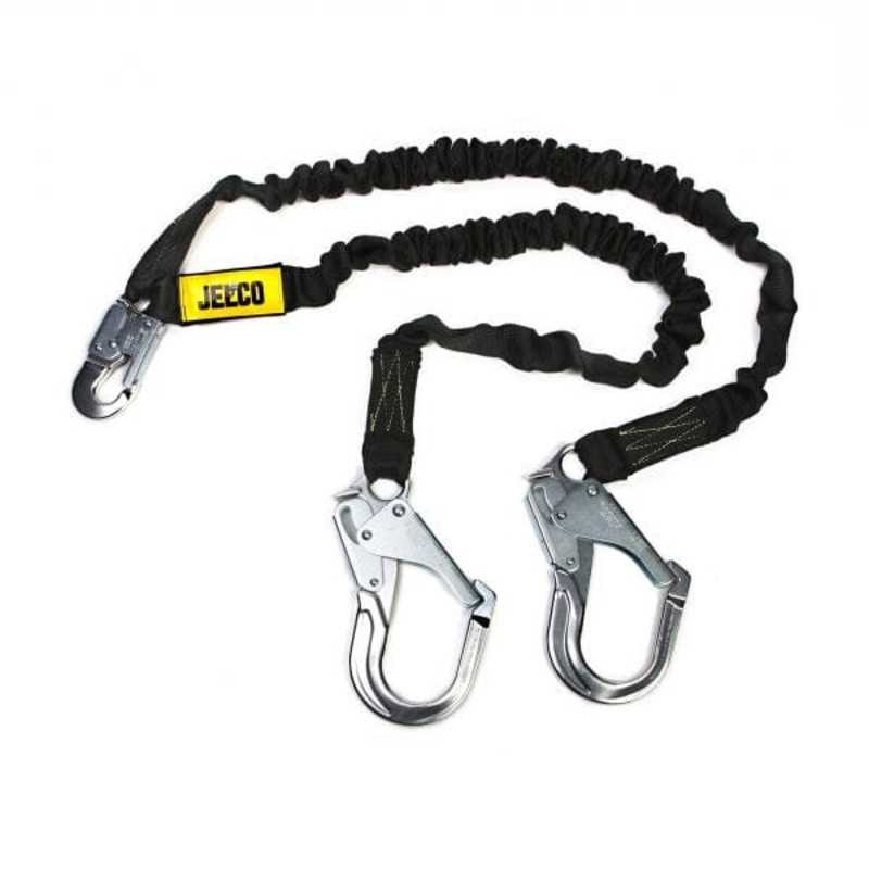 Jelco 6' Twin Leg Arc Flash Lanyard W/Aluminum Rebar Hooks - 54486