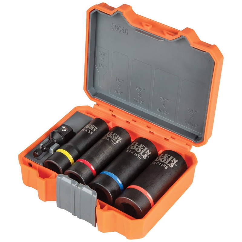 Klein 5-Piece 12-Point Impact Socket Set - 66040