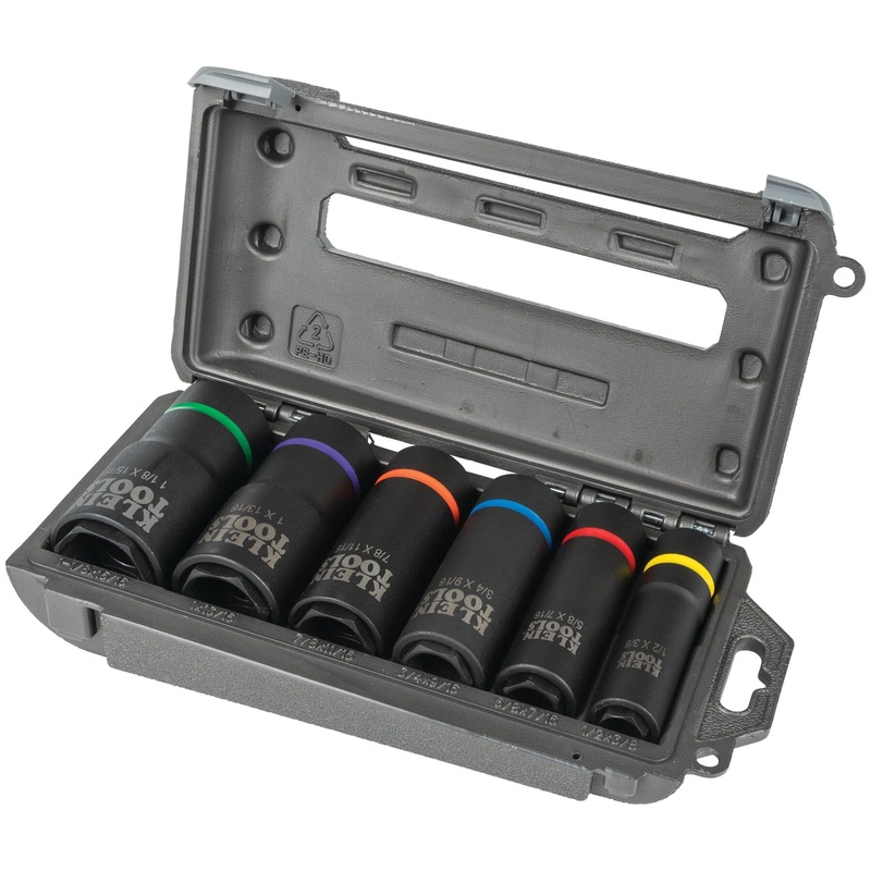Klein 6 Piece Color Coded Impact Socket Kit - 66060