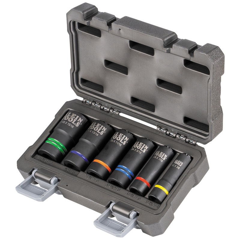 Klein 2-In-1 6 Piece 12 Point Slotted Impact Socket Set  - 66090