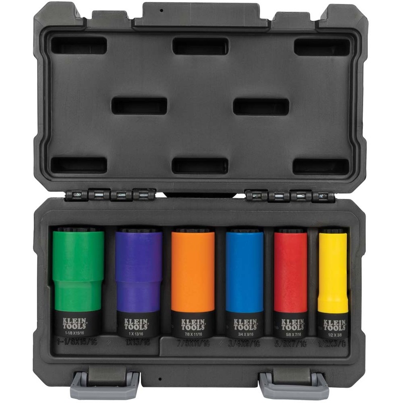 Klein 6-Piece 12-Point Color Coated Socket Set - 66033