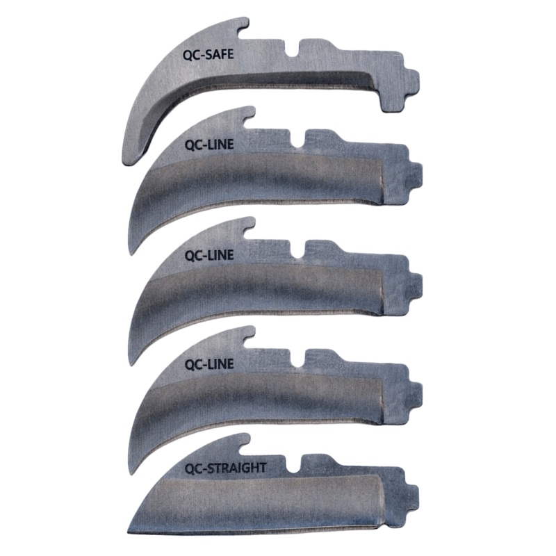 MADI Lockback Quick-Change Assorted 5pc Blade Pack - Lineman Pointed (3), Straight (1), & Safety (1) - LB-QC5PK