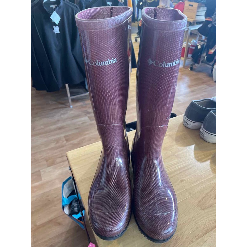 Women's Shoe Size 6 Columbia Maroon Rain Boots