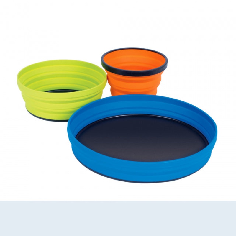 X Set 3-piece - X Plate(olive), X Bowl(olive), X Mug(sand) W/pouch