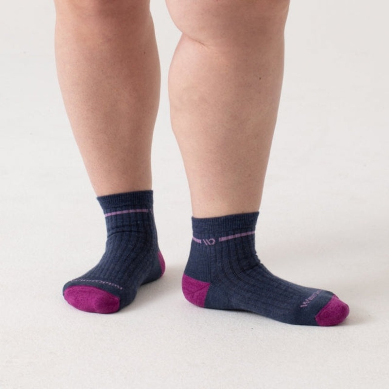 Womens ' Single Stripe Cushioned Quarter Socks