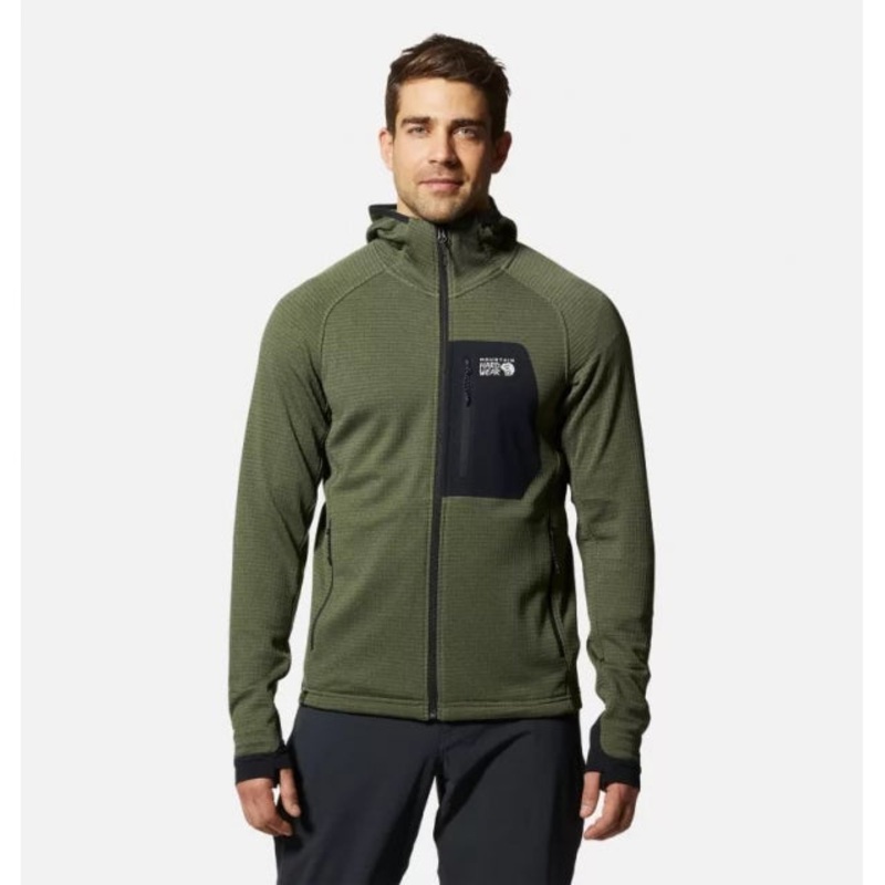 Mens Polartec Power Grid Full Zip Hoody