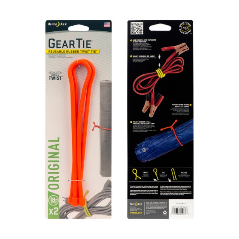 Gear Tie Reusable Rubber Twist Tie 18 in. - 2 Pack