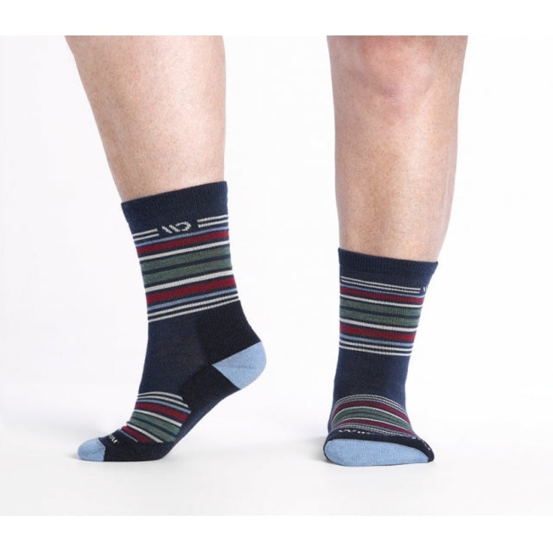 Mens Multi Stripe Cushioned Micro Crew