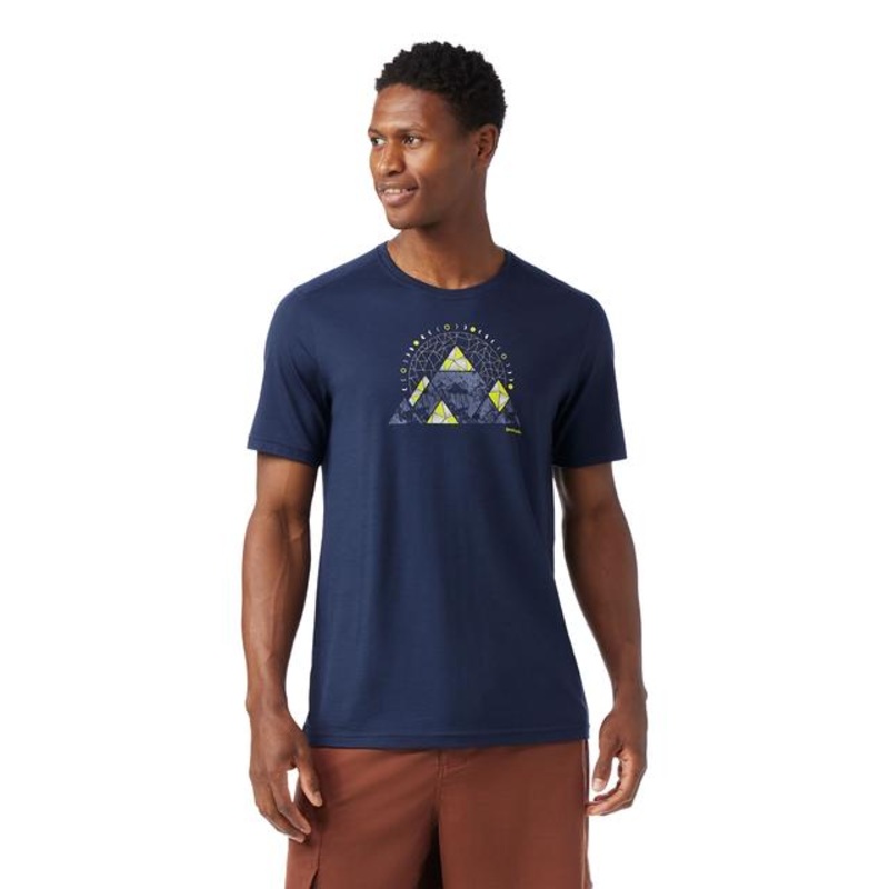 Mens Geo Phase Active Short Sleeve Graphic T-shirt Deep Navy