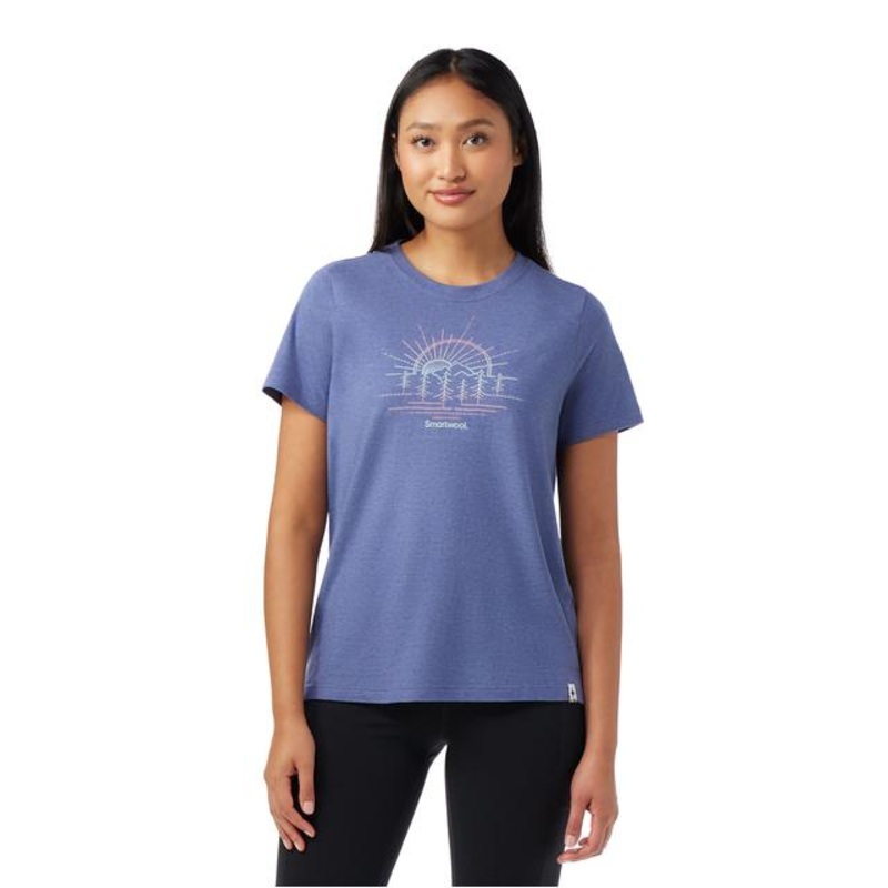 Womens Mountain Sol Short Sleeve Graphic T-shirt Nightfall Blue