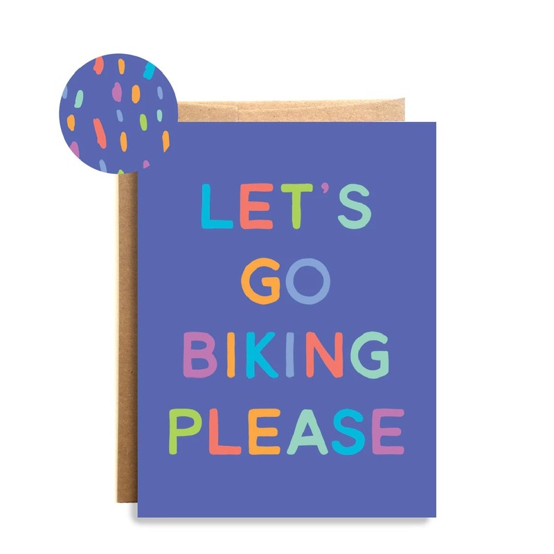 Wild Lettie Biking Please Greeting Card