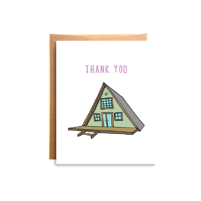Wild Lettie Cabin Thank You Greeting Card