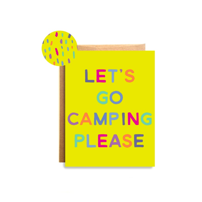 Wild Lettie Camping Please Greeting Card
