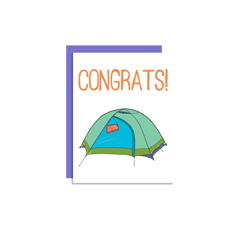 Wild Lettie Just Married Greeting Card