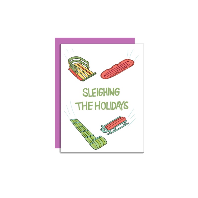 Wild Lettie Sleighing The Holidays Greeting Card