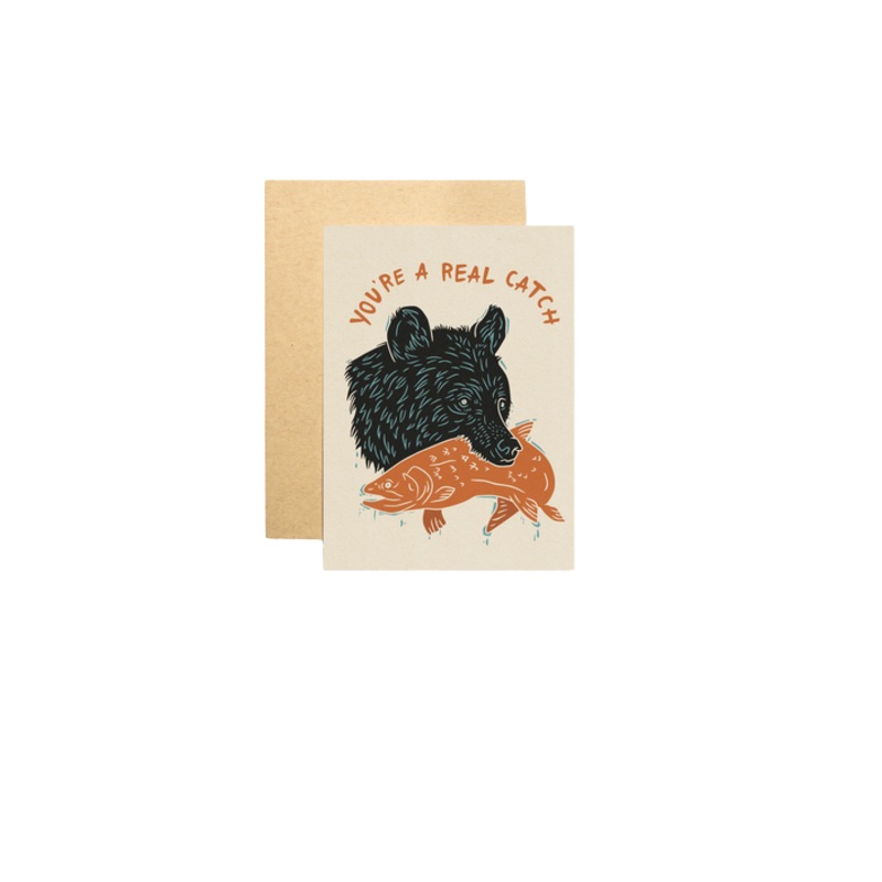 Woosah Outfitters A Real Catch Greeting Card