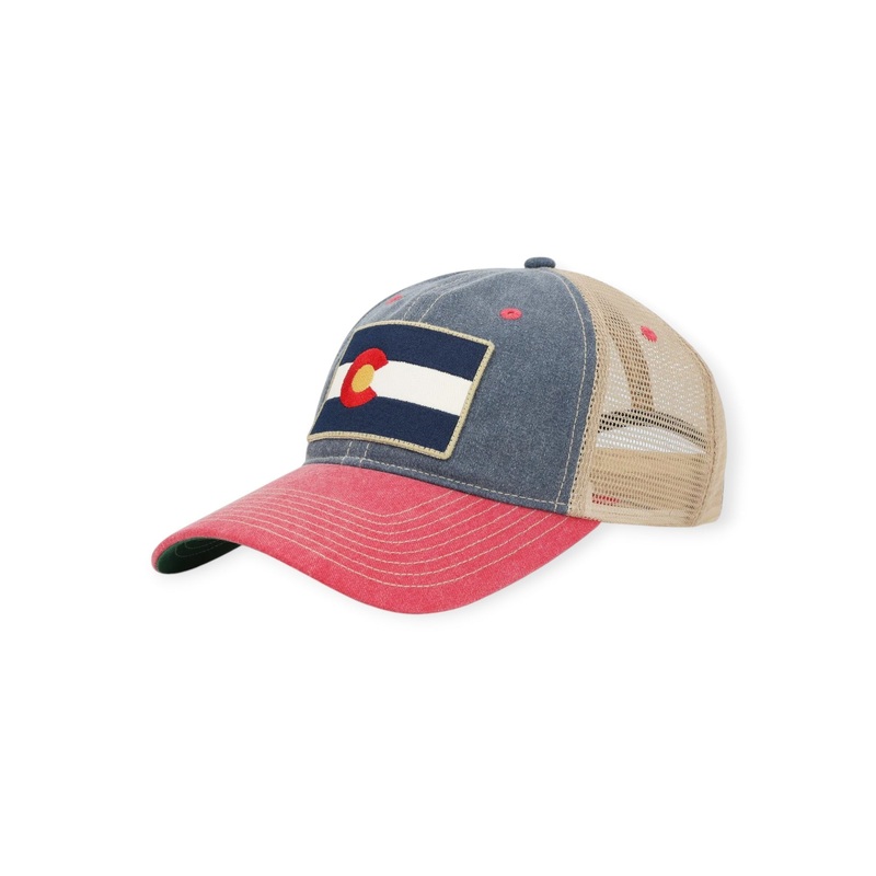 YoColorado Vintage Denim Flag Patch Trucker