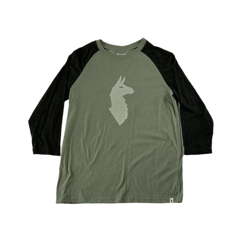 Cotopaxi Men's Llama Baseball Shirt Green Small USED
