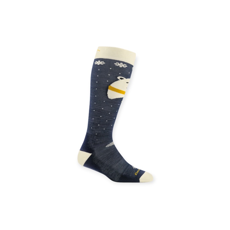 Darn Tough Kids' Polar Bear Over-the-Calf Midweight Ski & Snowboard Sock