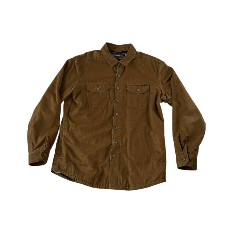 Eddie Bauer Men's Fleece-Lined Shacket Brown Tall Large USED