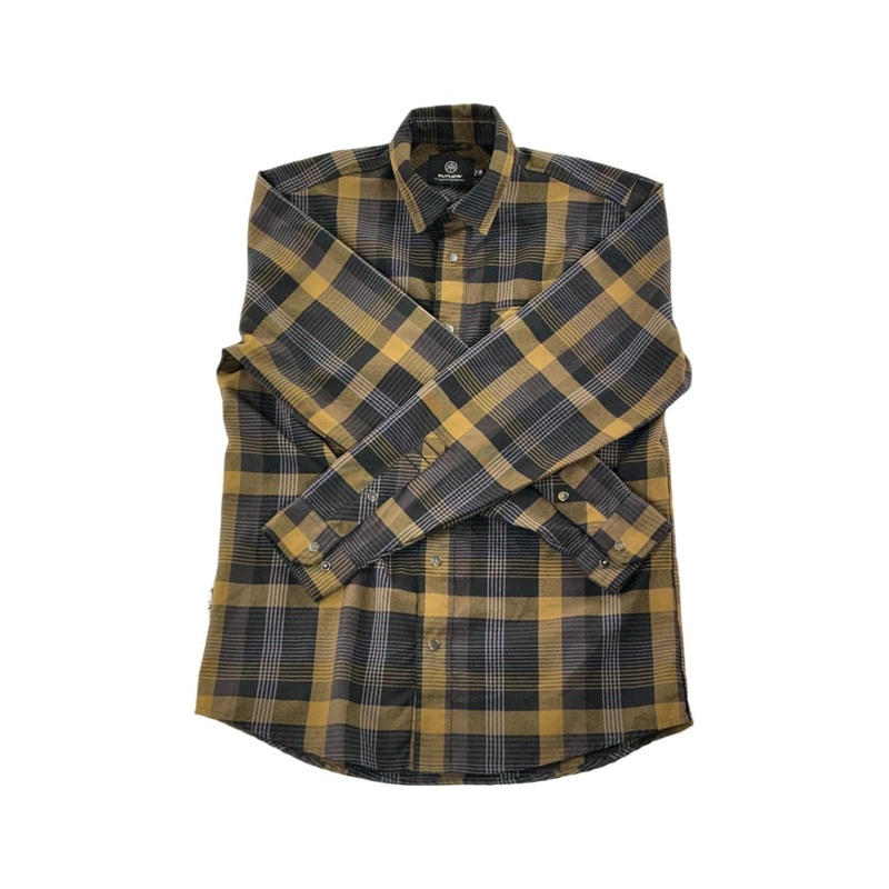 Flylow Men's Lightweight Flannel Shirt Medium Black/Copper USED