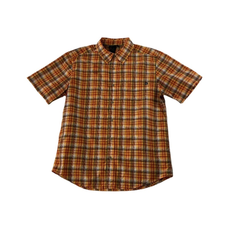 Marmot Men's Short Sleeve Button Down Shirt Orange Medium USED
