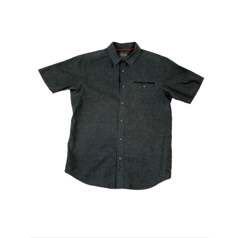 Mountain Hardwear Men's Short Sleeve Button Up Shirt Grey Small USED