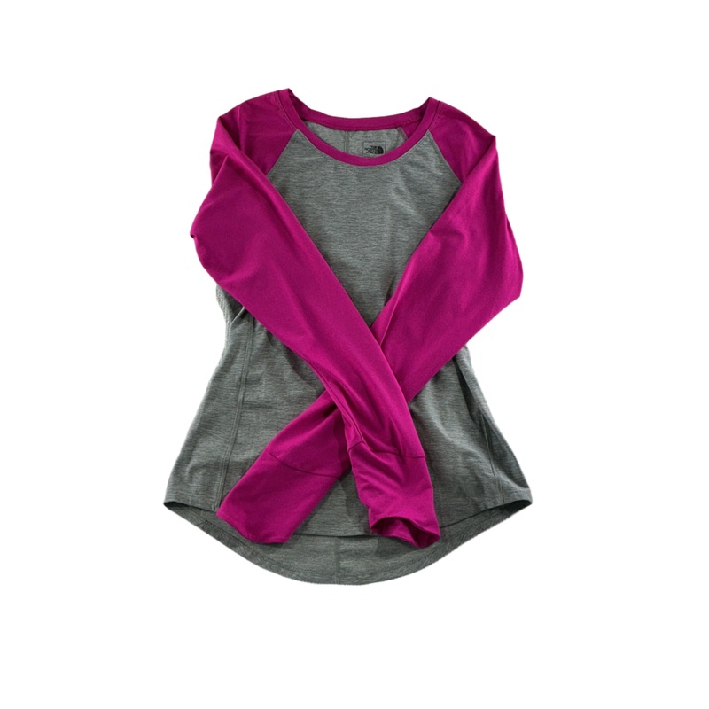 North Face Women's Synthetic Baselayer Top Small Pink/Grey USED