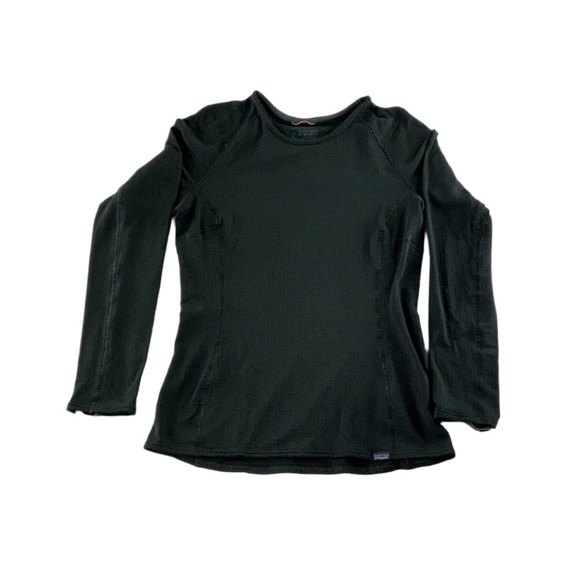 Patagonia Women's Capilene Thermal Weight Crewneck Baselayer Top Black Small USED