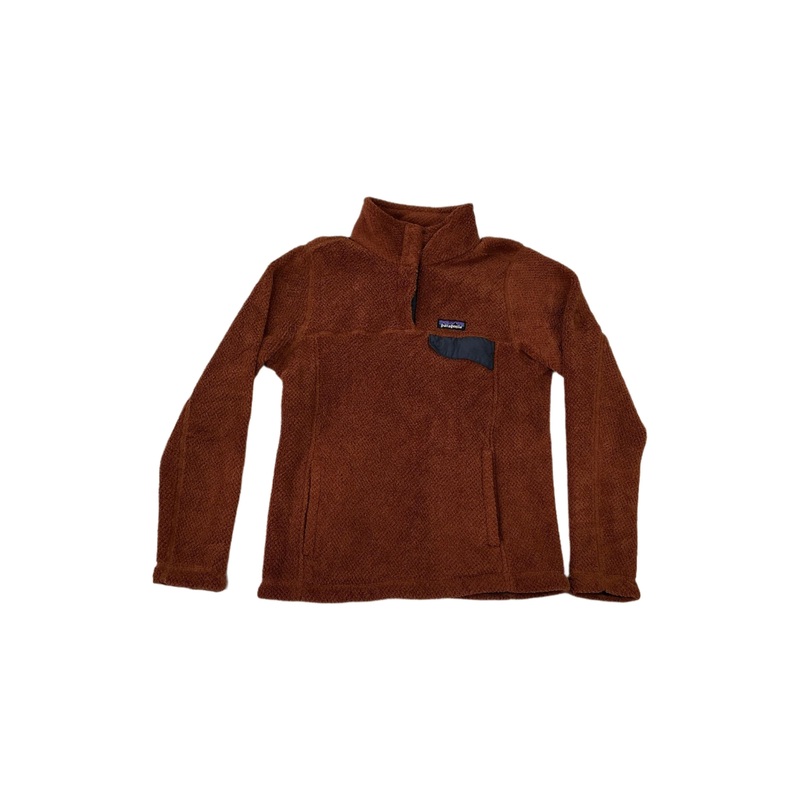 Patagonia Women's Re-Tool Snap-T Fleece Pullover Brown/Navy Small USED