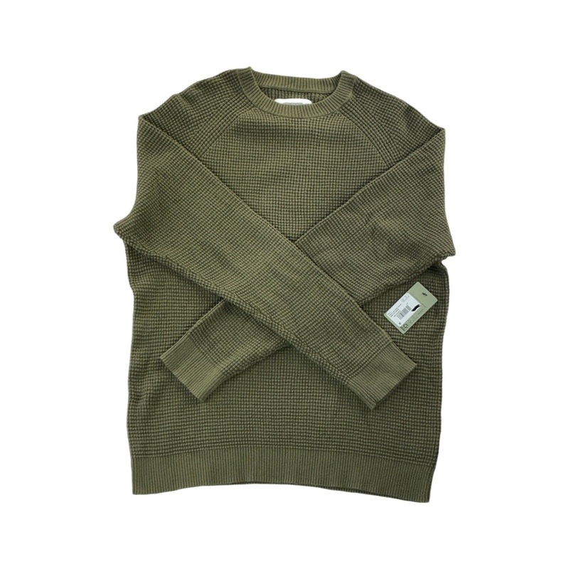 REI Men's Wallace Lake Waffle Sweater Army Cot Green Medium USED