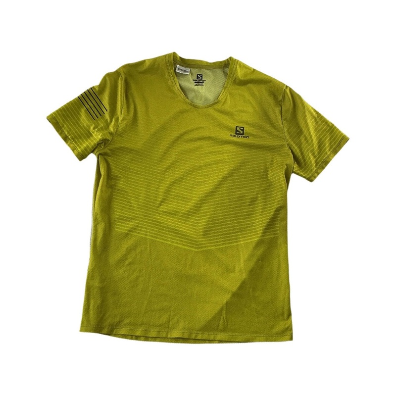 Salomon Men's Active Short Sleeve Shirt Yellow Medium USED