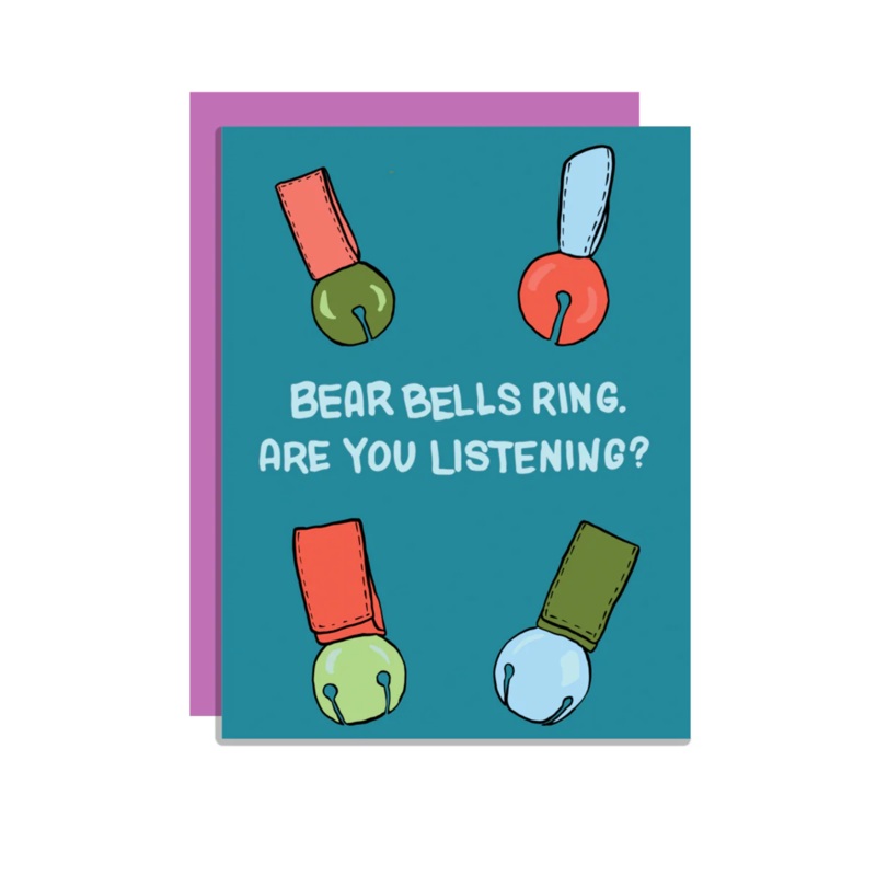 Wild Lettie Bear Bells Greeting Card