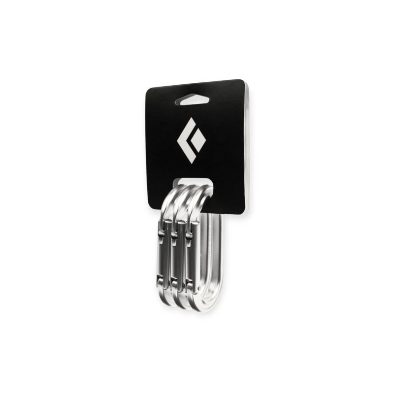 Black Diamond Oval Keylock Carabiners 3-Pack