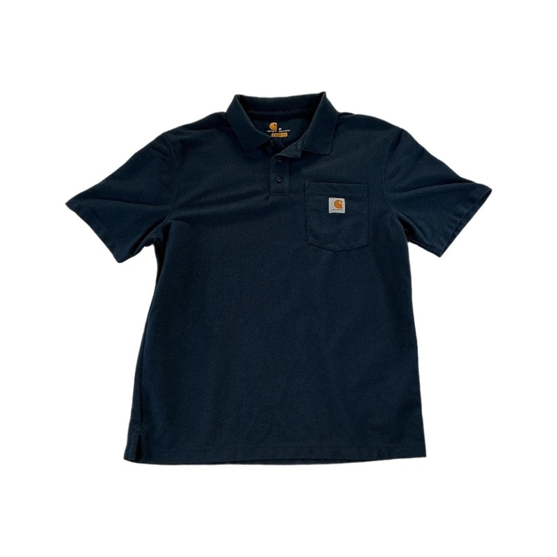 Carhartt Men's Original Fit Polo Shirt Medium Navy Blue USED