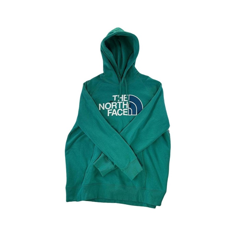 North Face Women's Logo Hoodie Teal XXL USED