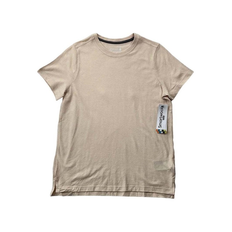 Smartwool Women's Perfect Short Sleeve Crew Shirt Almond Medium USED