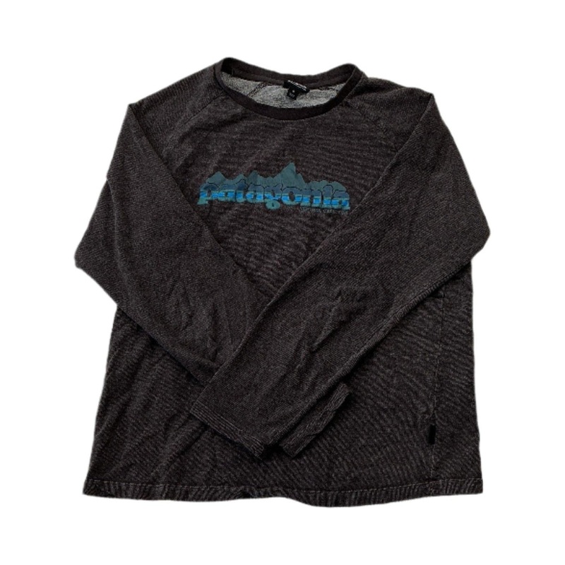 Patagonia Men's Nightfall Fitz Roy Lightweight Crew Sweatshirt Brown Medium USED