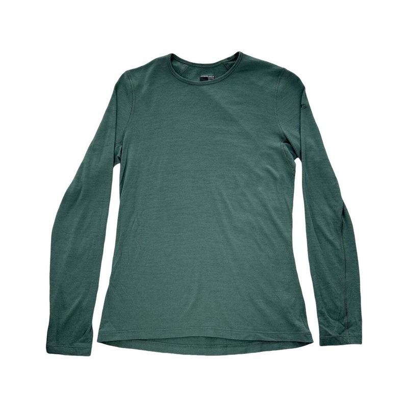 Icebreaker Women's Merino 200 Base Layer Shirt Green Medium USED