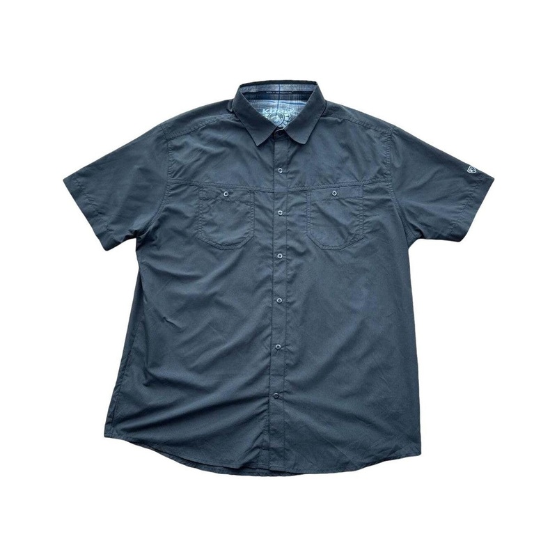 Kuhl Men's Stealth Short Sleeve Button Down Shirt Black Large Used