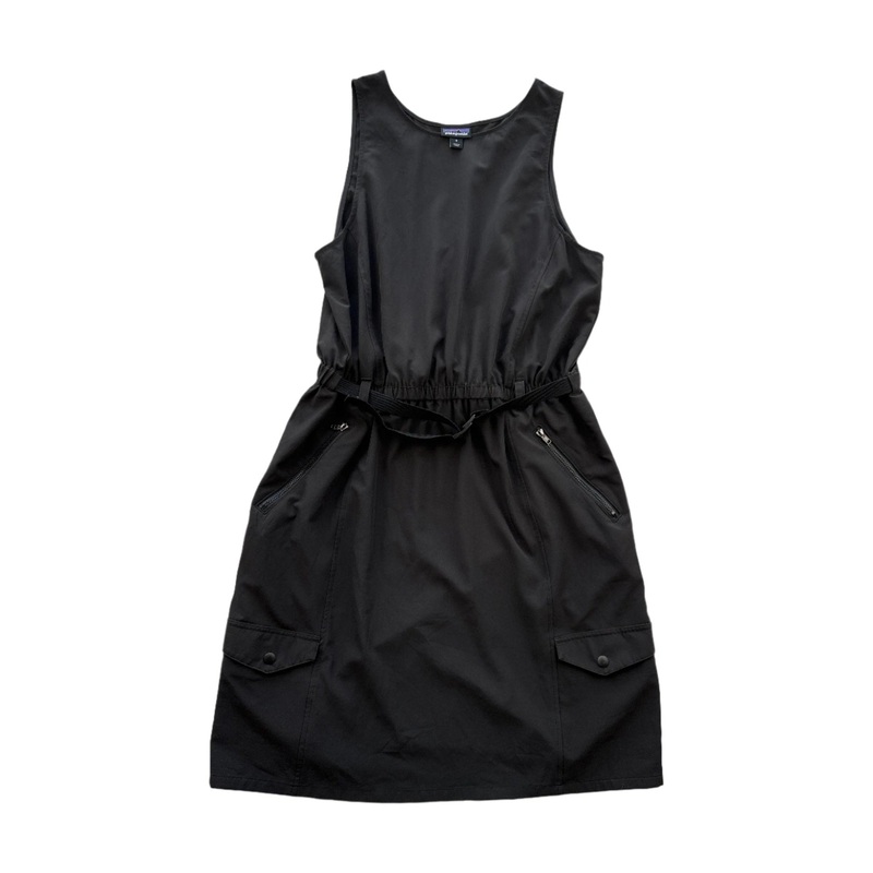 Patagonia Women's Fleetwith Belted Dress Black Medium USED