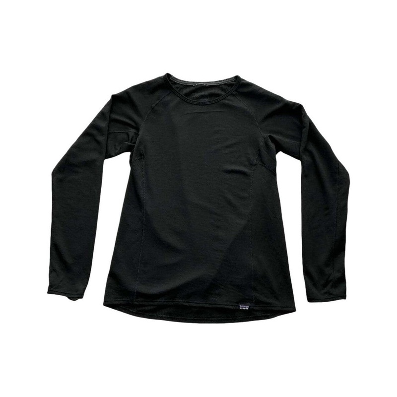 Patagonia Women's Midweight Capilene Base Layer Long Sleeve Shirt Black Small USED