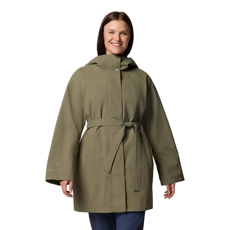 Here And There III Trench Jacket - Stone Green
