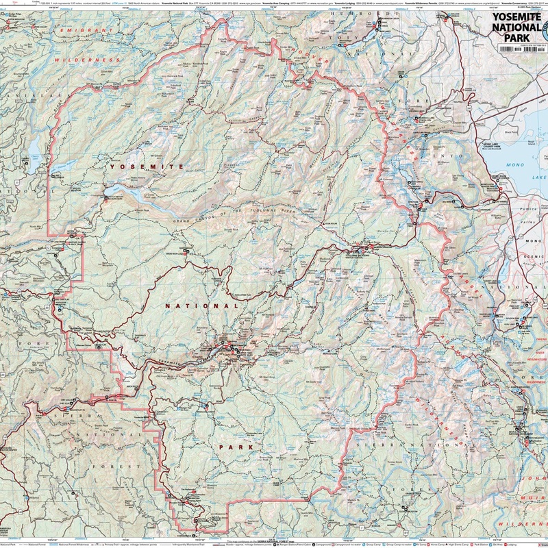 Tom Harrison Yosemite National Park Map