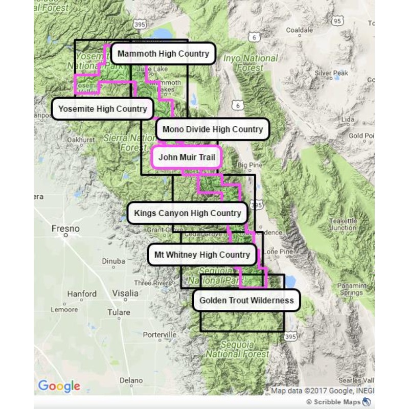 Tom Harrison John Muir Trail Map Set